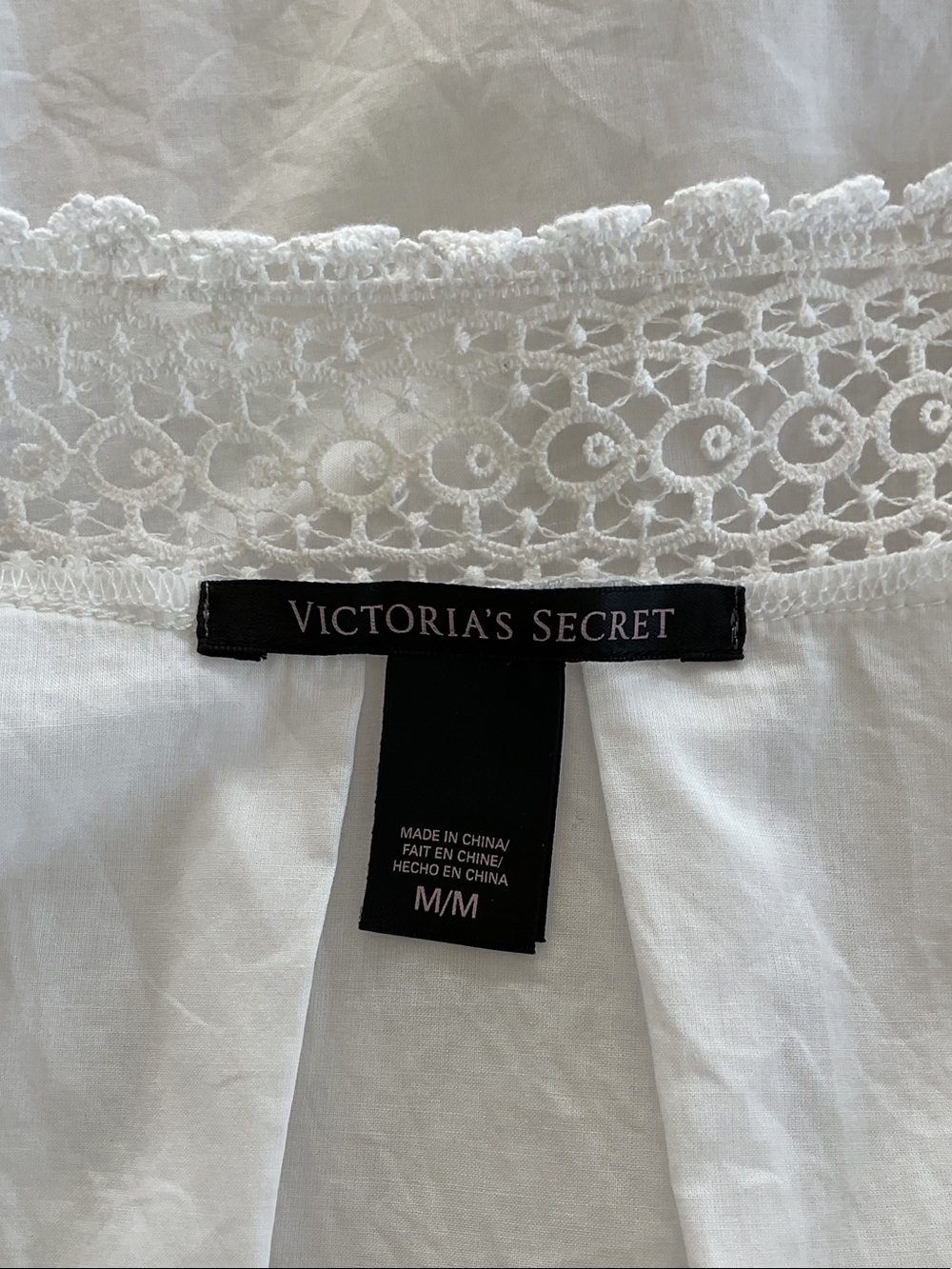 Victoria's Secret White Crochet Yoke Y2K Babydoll Chemise | medium - Picture 5 of 7